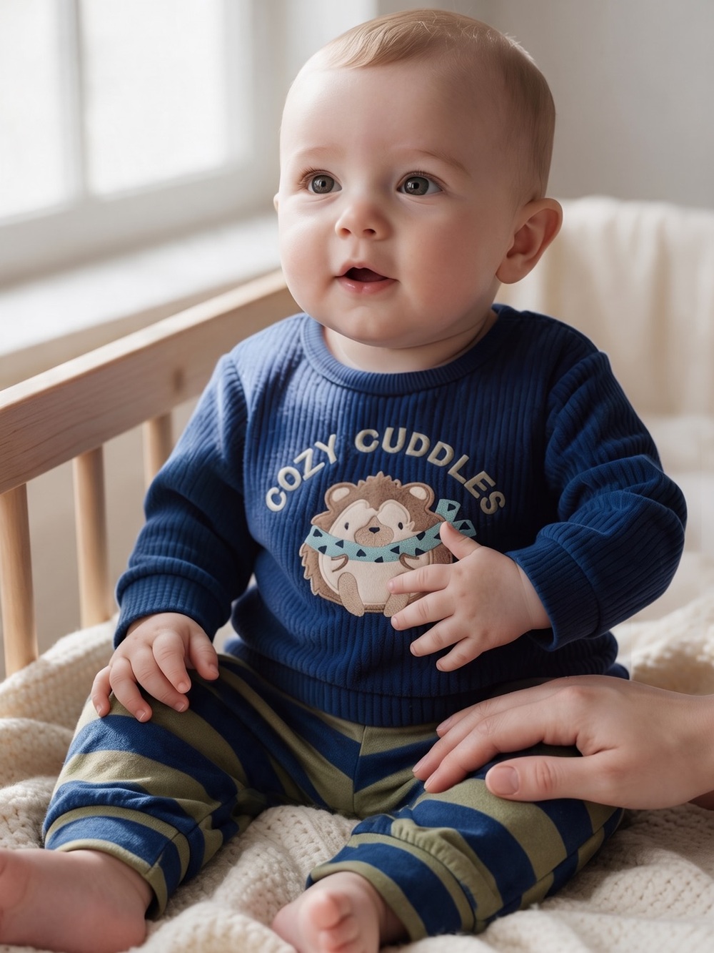 George Navy and Olive Green Cozy Cuddles Baby Matching Set